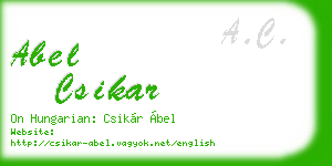abel csikar business card