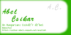 abel csikar business card